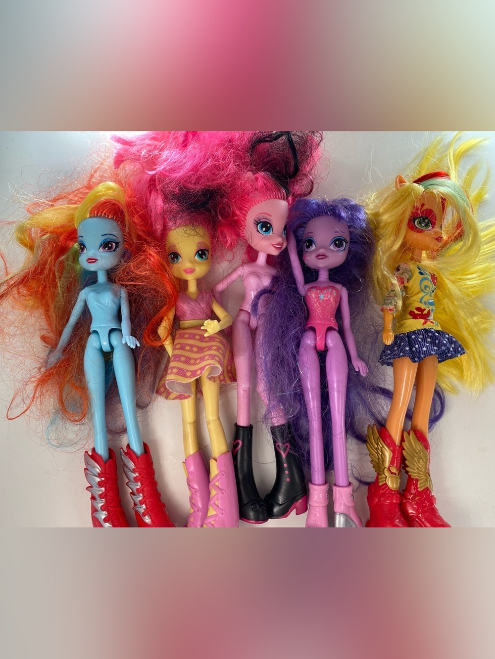 My Little Pony Dolls Pink Purple Yellow Blue Hair Assortment